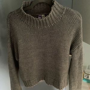 Grey Mock Neck Sweater